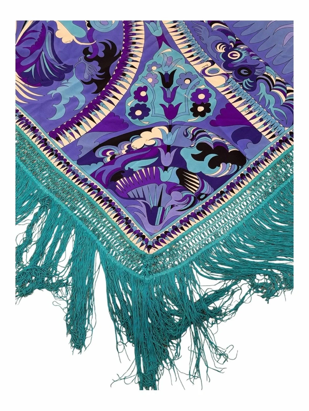 Authentic Vintage 1970s Emilio Pucci Silk Jersey Shawl / Scarf – 55” Square